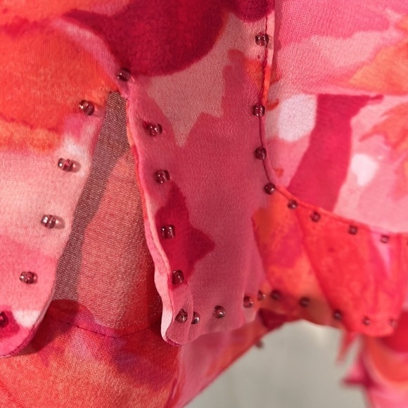 Maggie Barnes Beaded Asymmetrical Long Sleeve Blouse 1X - Picture 6 of 14